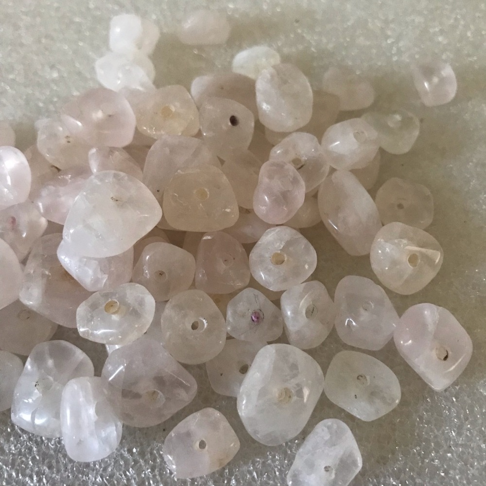 Rose Quartz Chip Beads - Pale Pink Tumbled Stone Beads